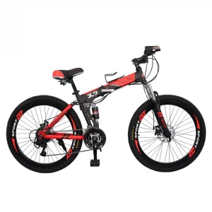 VLRA BIKE Foldable Bike Sports And Fitness Mountain Bike 26 Inch (Black/Red, 26) lowest price in uae