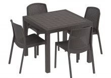 Cosmoplast 4 seater Outdoor Dining Set of Table & Chairs IFOFXX087DW
