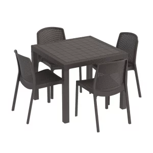 Cosmoplast 4 seater Outdoor Dining Set of Table & Chairs IFOFXX087DW